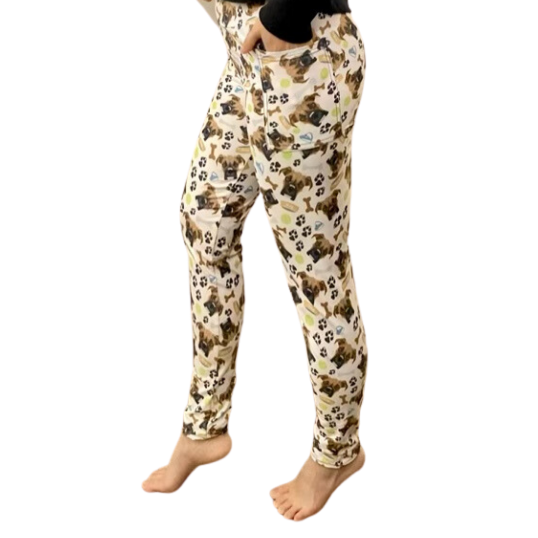 Boxer Dogs - Adult Yoga Band Pocket Leggings