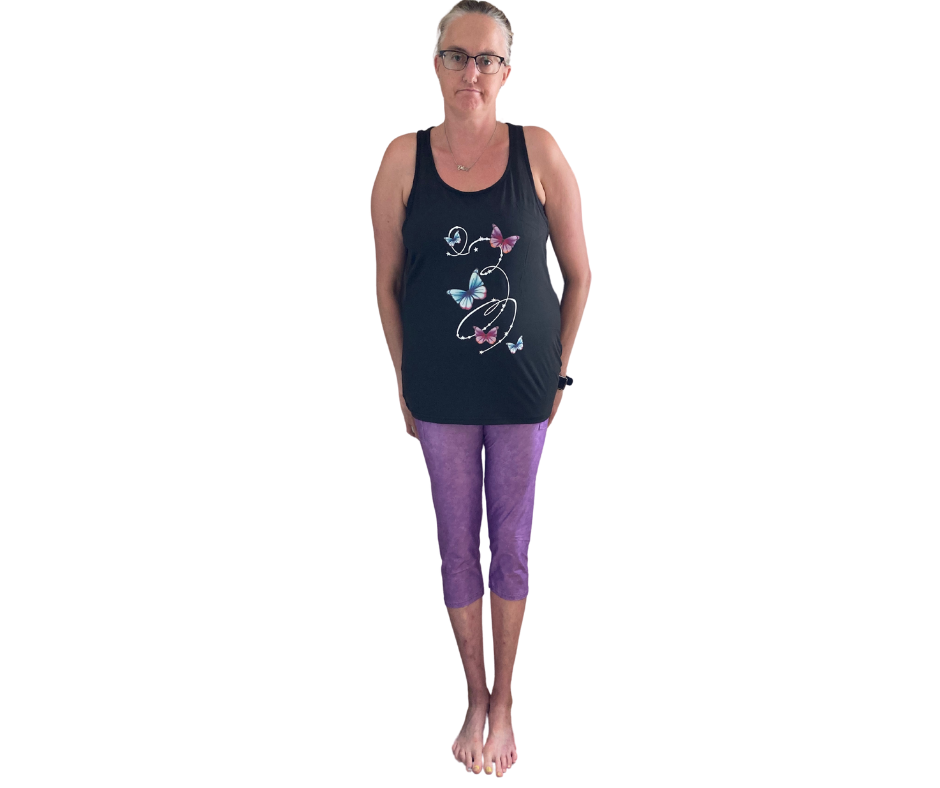 Lilac - Adult Yoga Band Pocket Capris