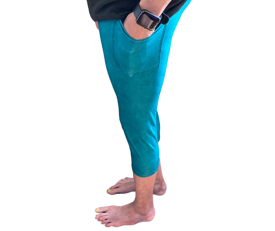 Aqua - Adult Yoga Band Pocket Capris