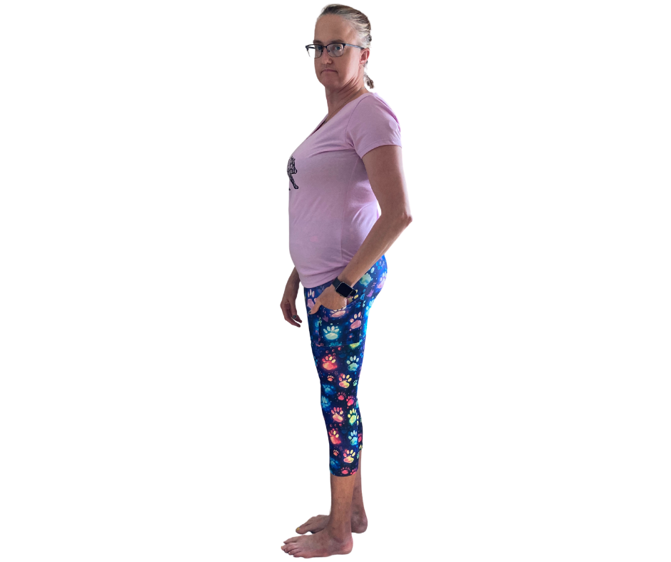 Paws - Adult Yoga Band Pocket Capris