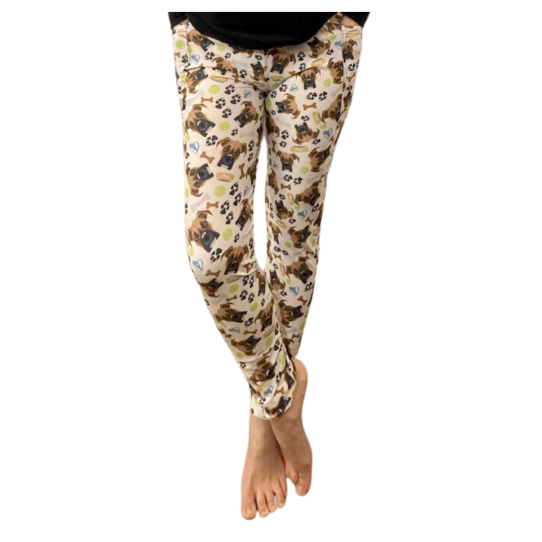 Boxer Dogs - Adult Yoga Band Pocket Leggings