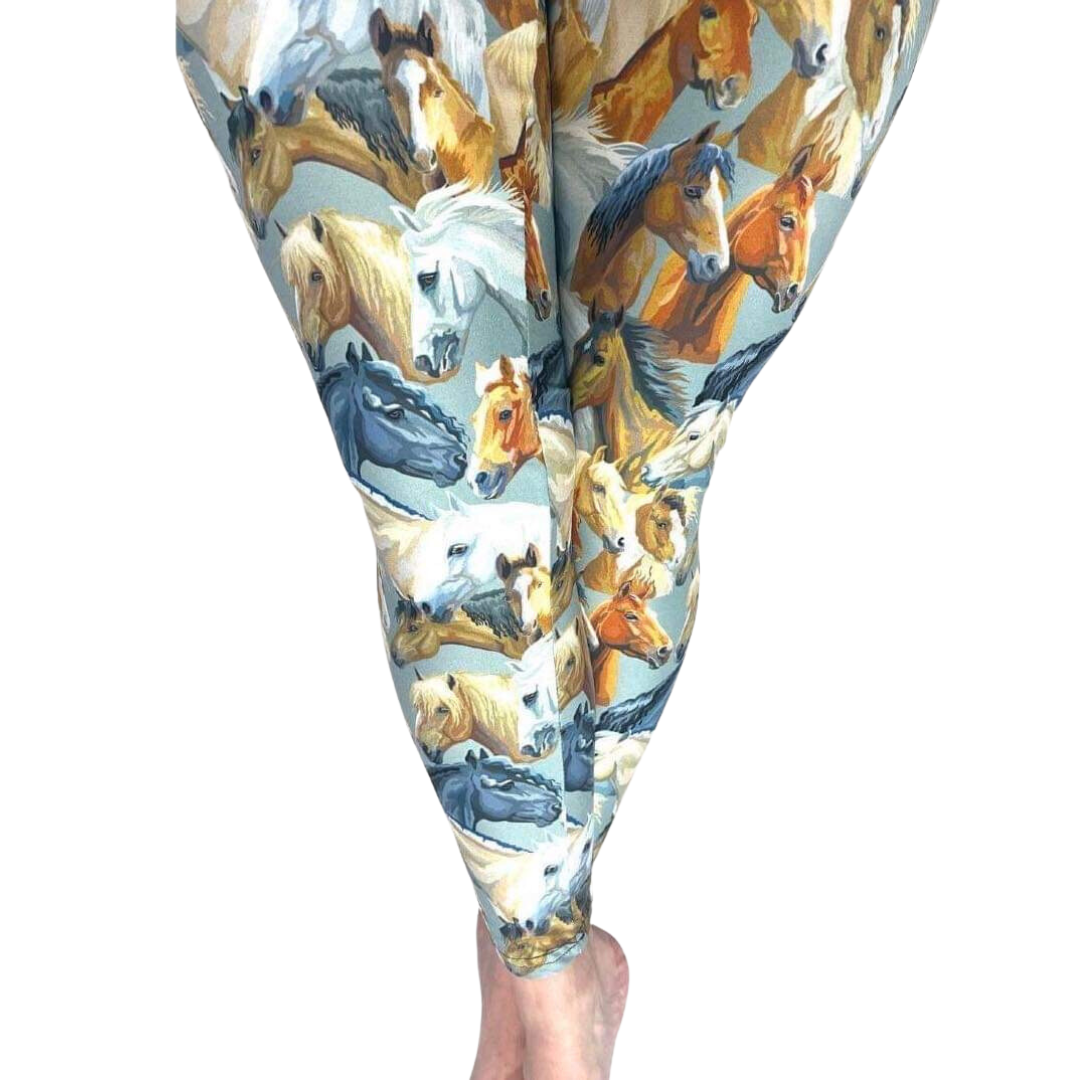 Horses - Adult Yoga Band Pocket Leggings