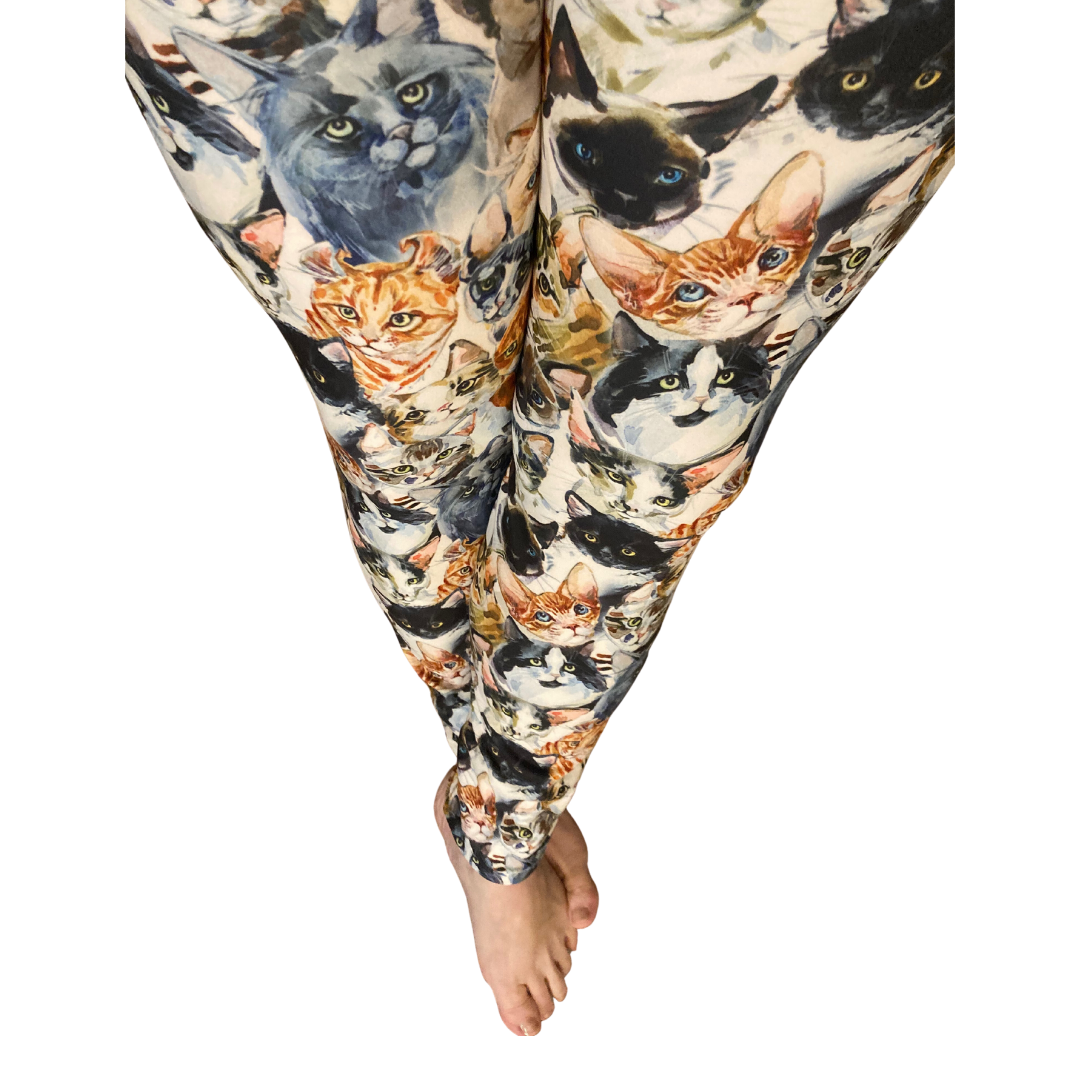 Cats Galore - Adult Yoga Band Pocket Leggings