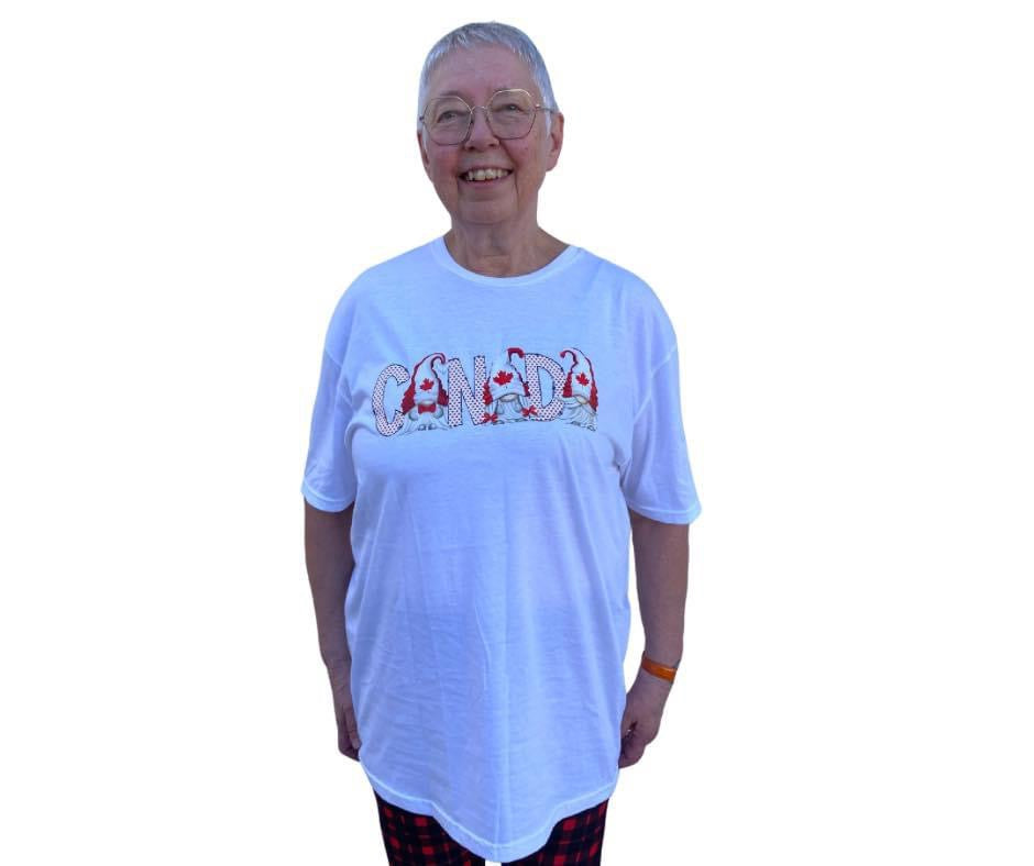 Canada Gnomes Adult Short Sleeve T-Shirt, White or Red
