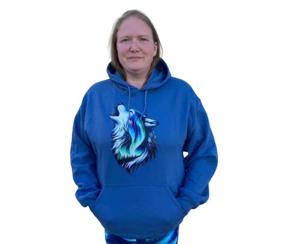 Black or Blue - Wolf Aurora Hoody