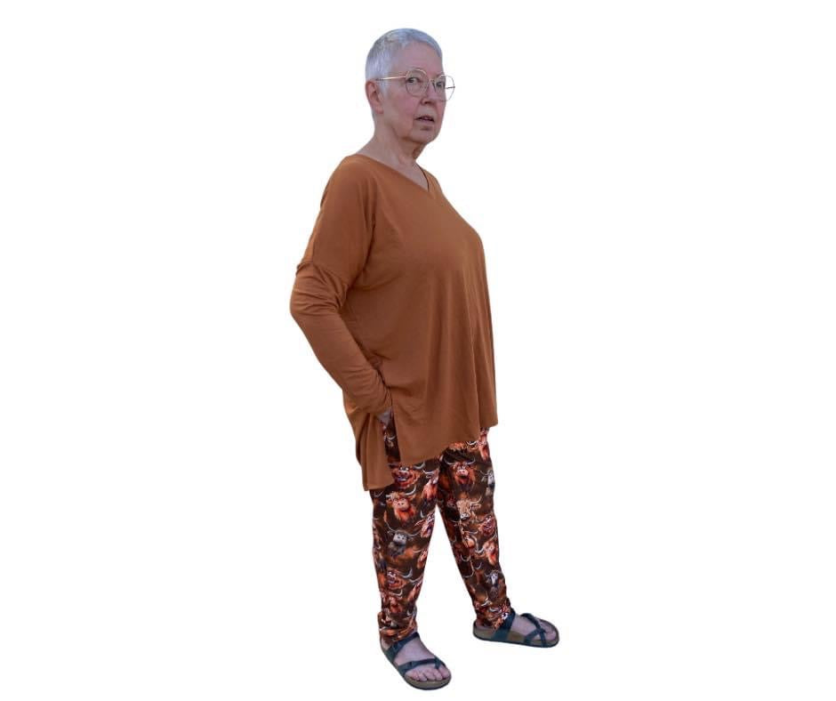 Highland Cow - Adult Jogger Style Pants with Cuff