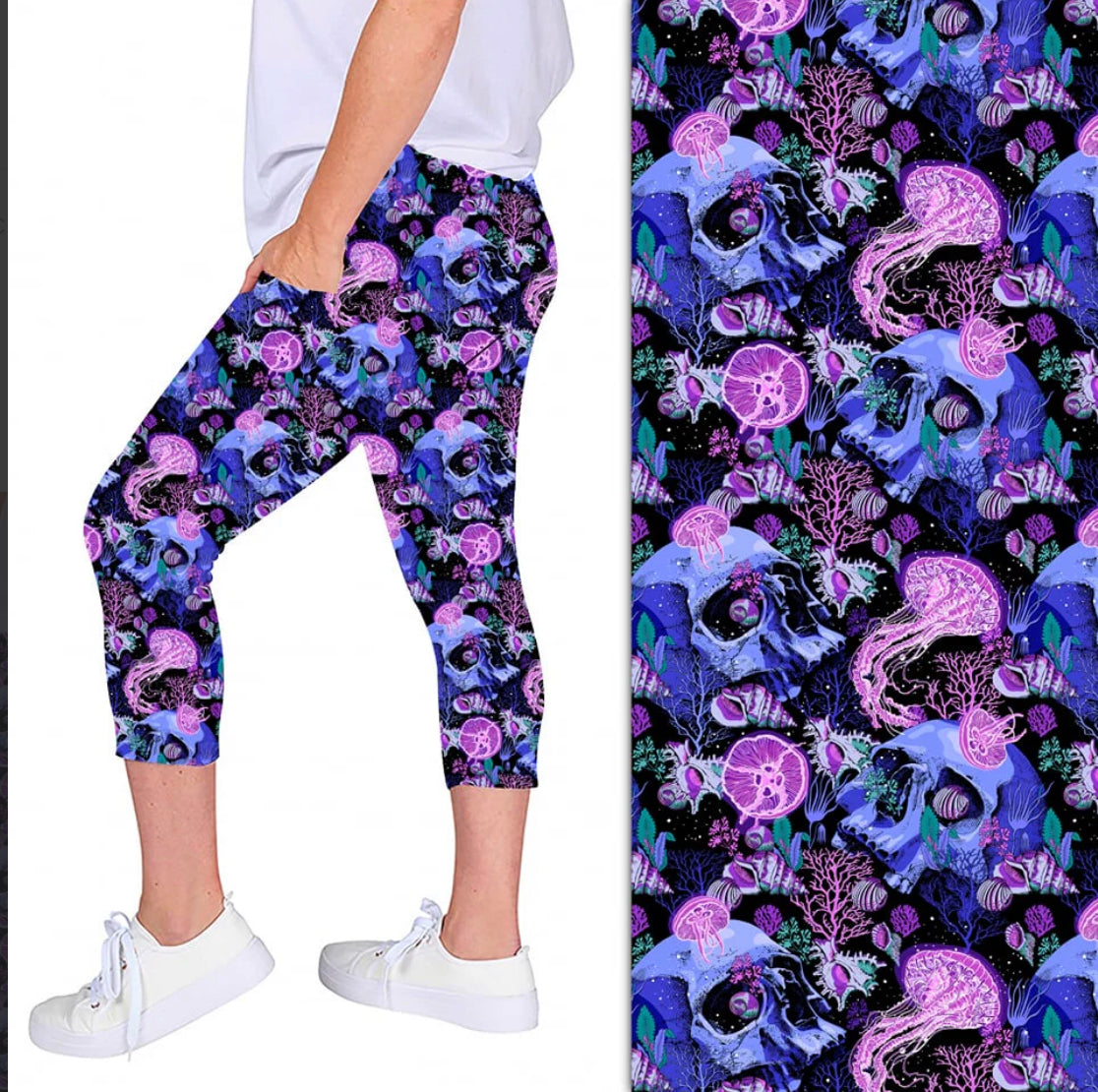 Bright Magic - Adult Yoga Band Pocket Capris