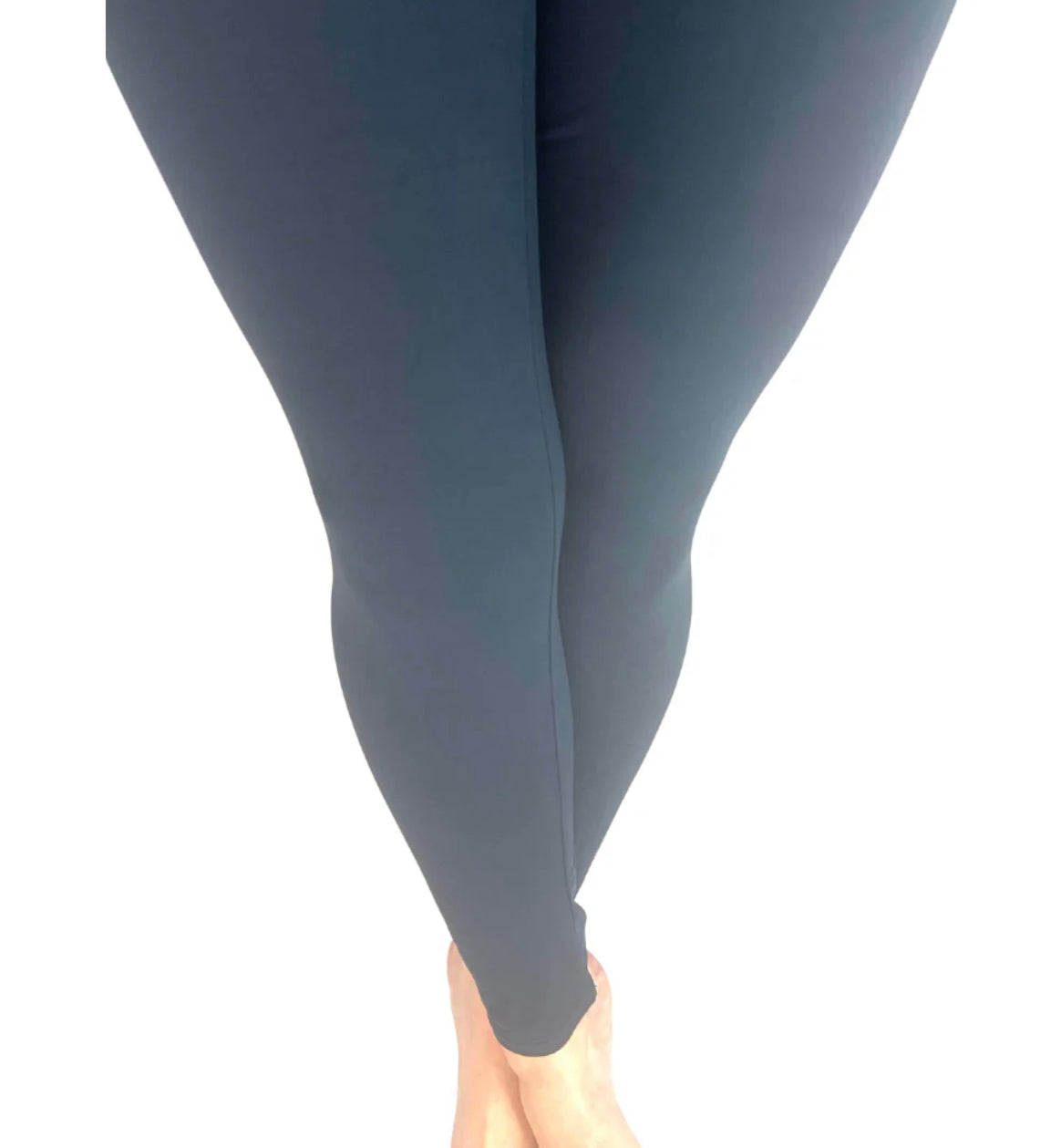 Solid Navy - Adult Tall Yoga Band Pocket Leggings