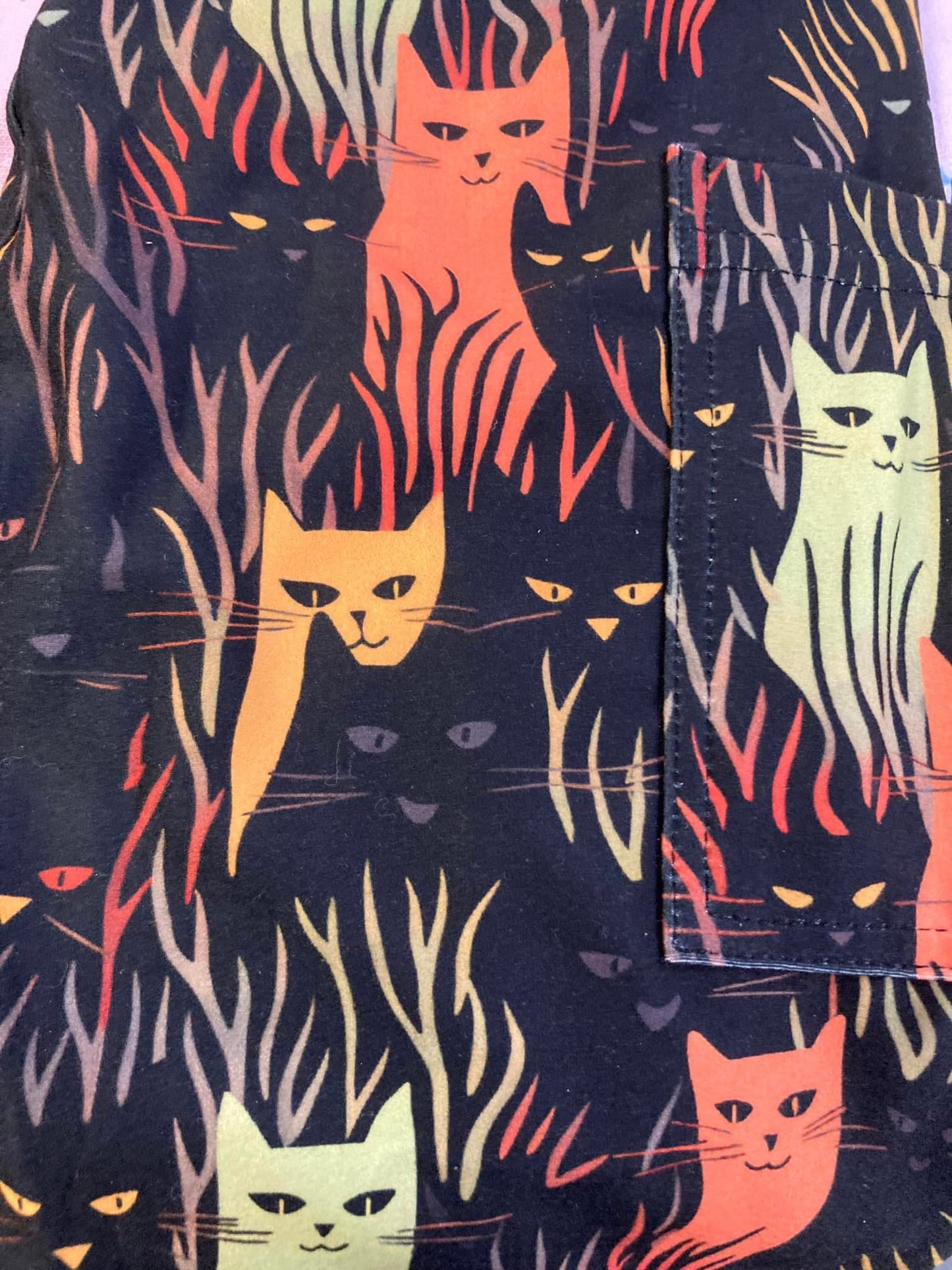 Halloween Cats Yoga Band Pocket Leggings