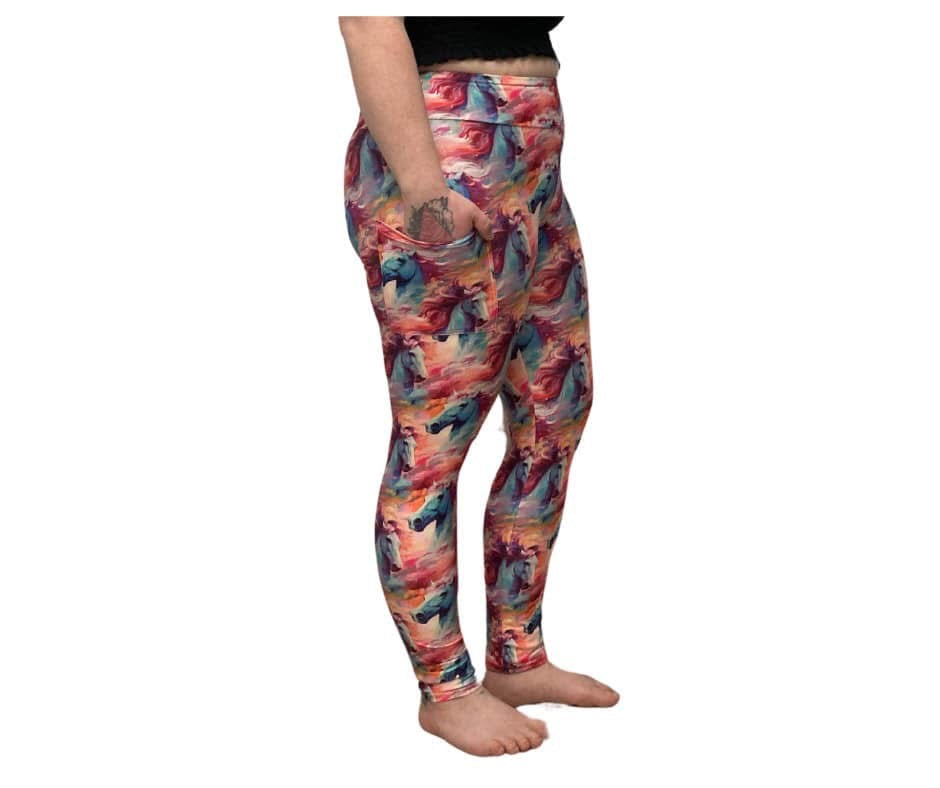 Wild Horses - Adult Yoga Band Pocket Leggings