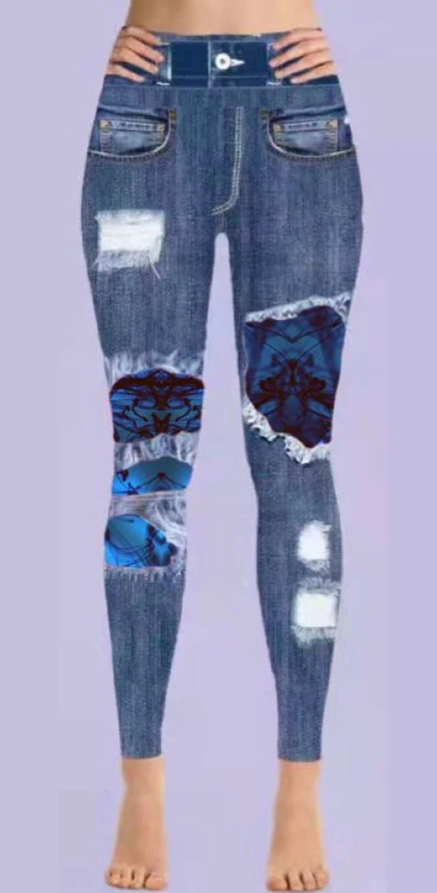 Ink Spot Patterned Jeggings