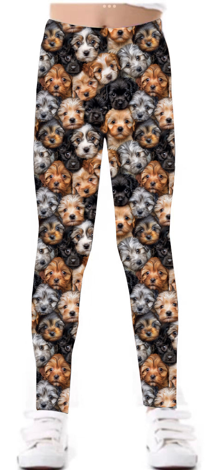 Puppy Love Yoga Band Pocket Leggings