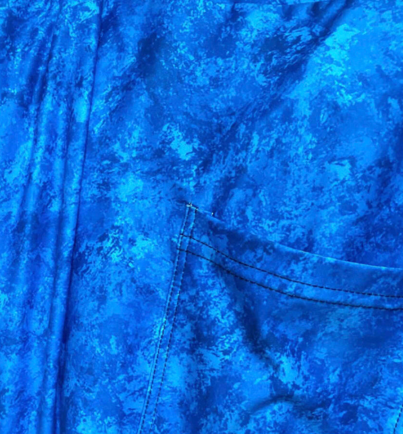 Blue - Adult Yoga Band Pocket Capris