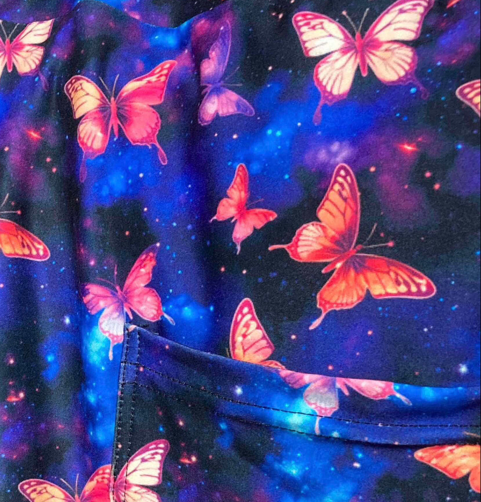 Butterflies - Adult Yoga Band Pocket Shorts