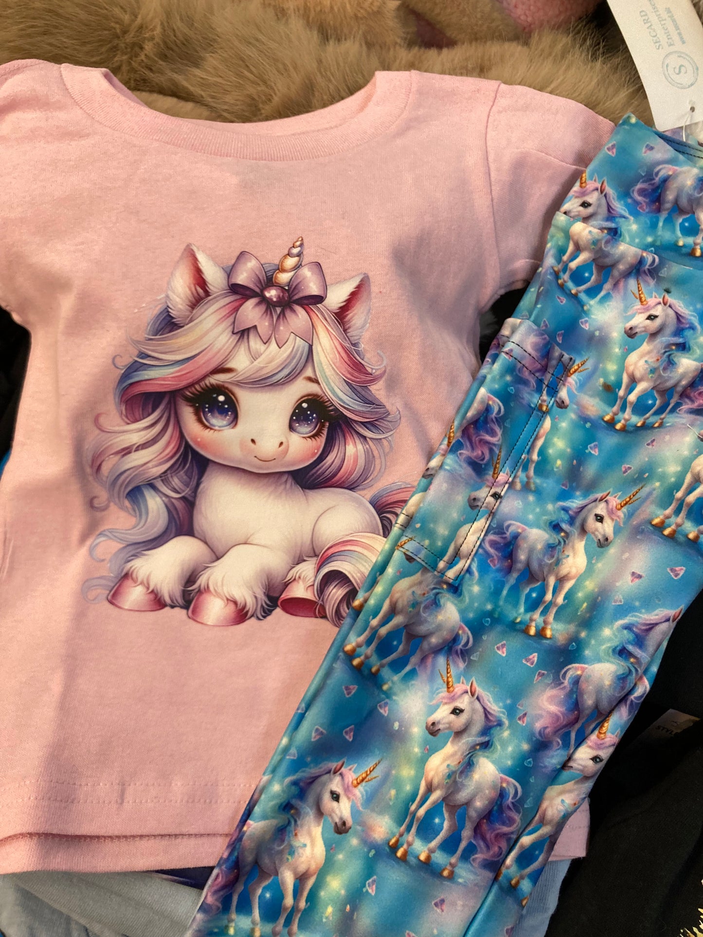 Unicorn - Short Sleeve Kid’s cotton T-Shirt, soft pink