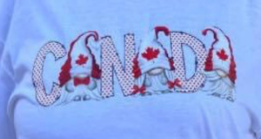 Canada Gnomes Adult Short Sleeve T-Shirt, White or Red