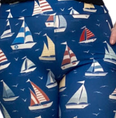 Sailboats - Adult Yoga Band Pocket Capris