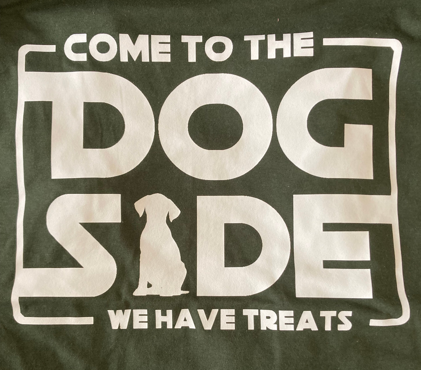 Dog Side Adult Short Sleeve T-Shirt, hunter green