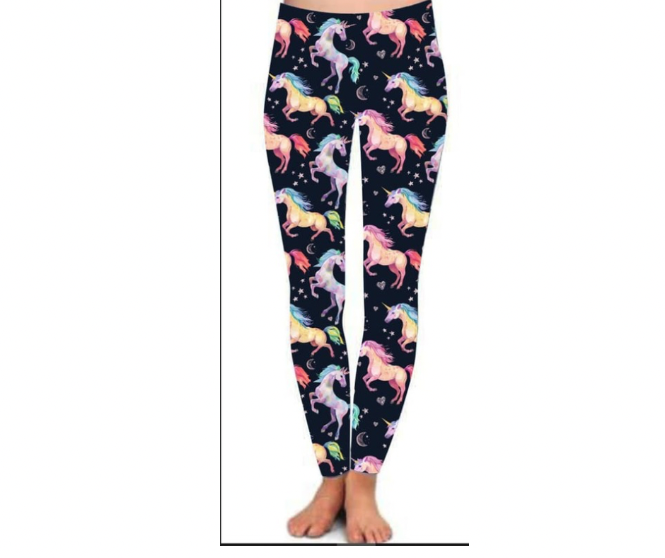 Unicorn Skies - Adult Yoga Band Pocket Leggings