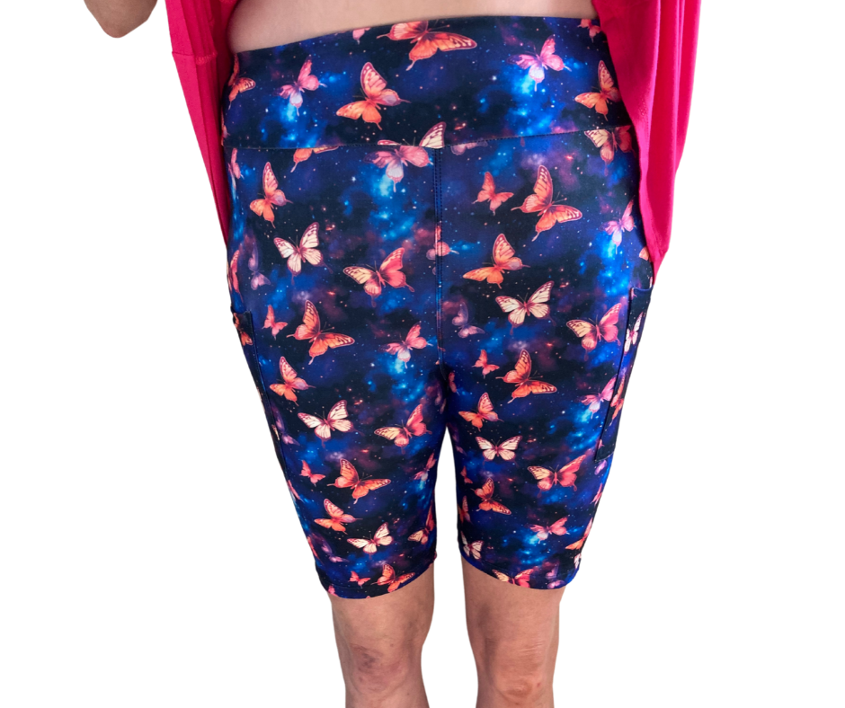 Butterflies - Adult Yoga Band Pocket Shorts