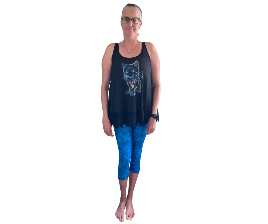 Blue - Adult Yoga Band Pocket Capris