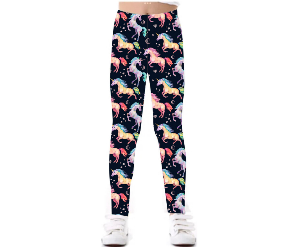 Unicorn Skies Yoga Band Pocket Leggings