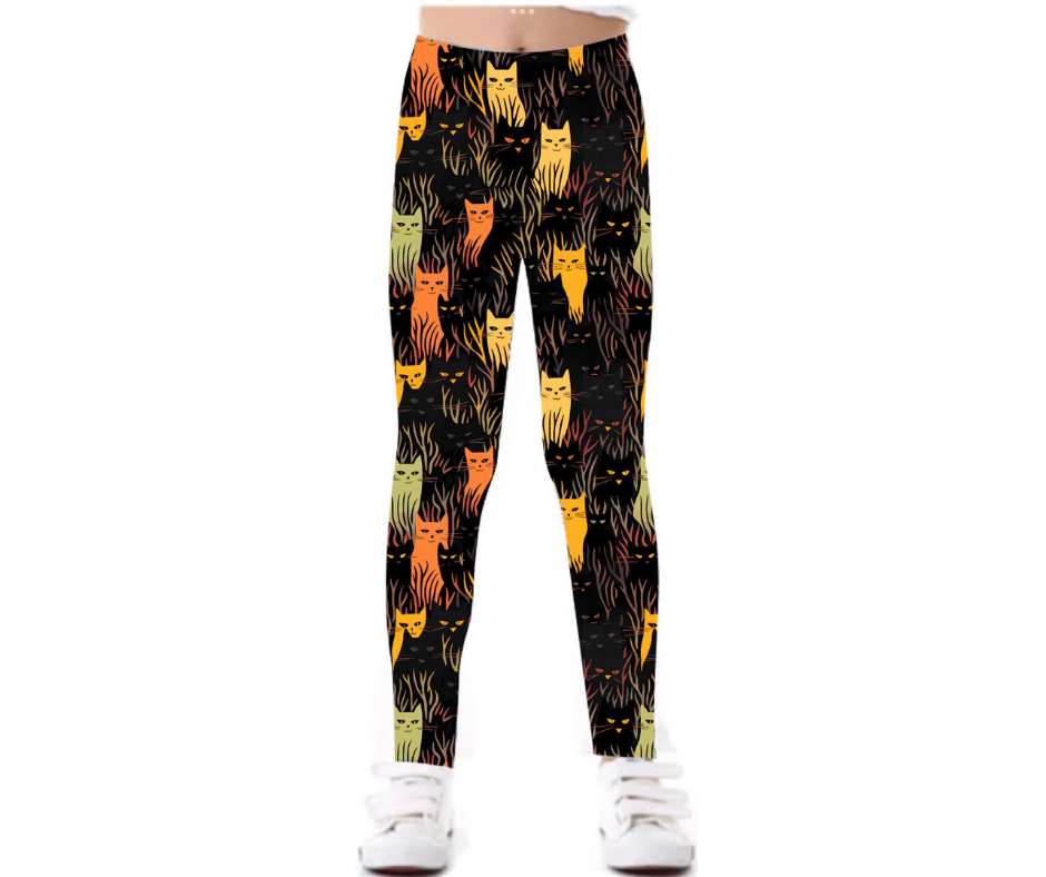 Halloween Cats Yoga Band Pocket Leggings