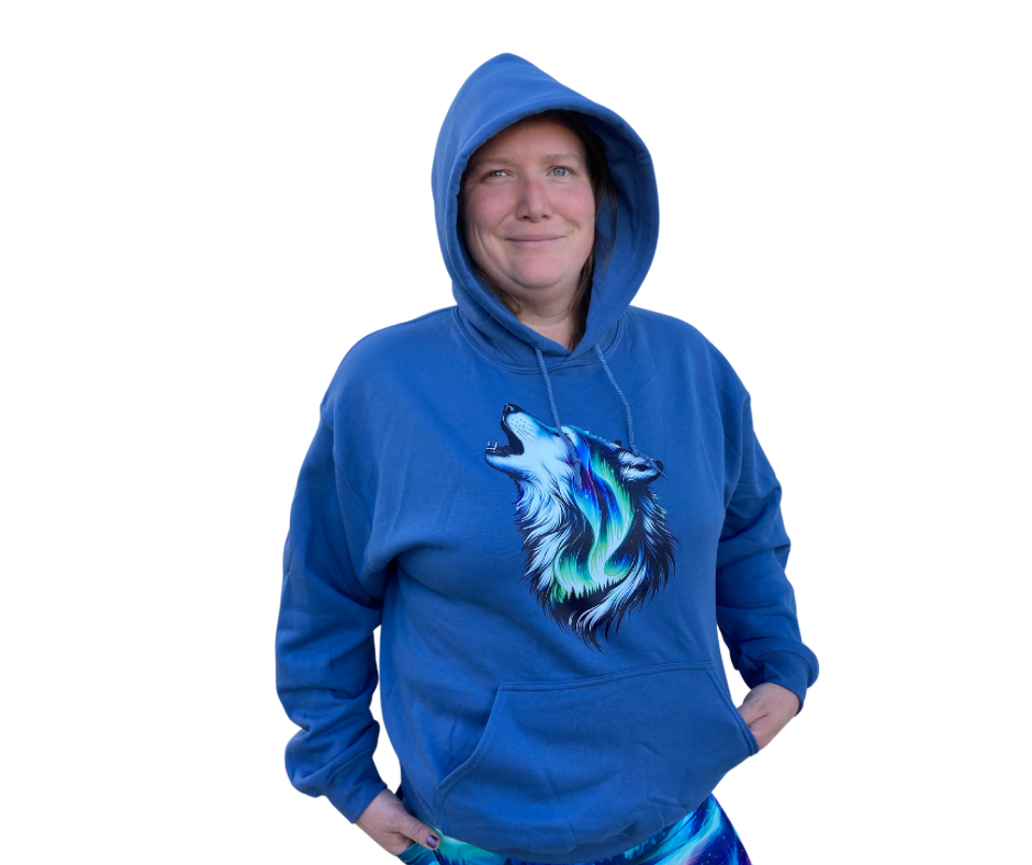 Black or Blue - Wolf Aurora Hoody