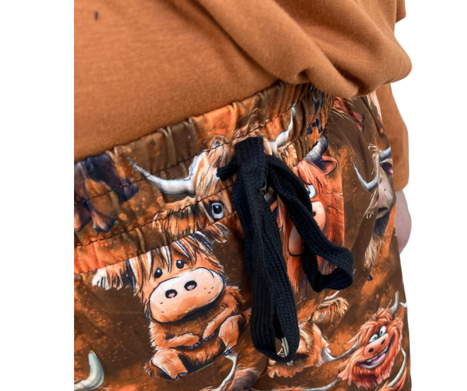 Highland Cow - Adult Jogger Style Pants with Cuff