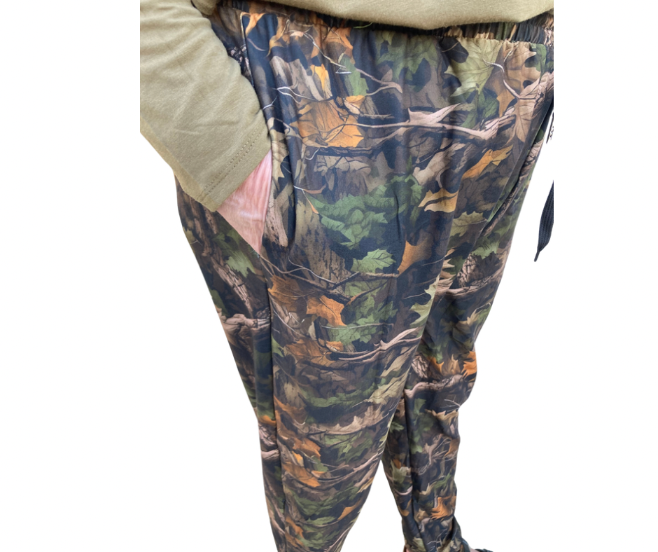 Leaf Camo - Adult Jogger Style Pants with Cuff