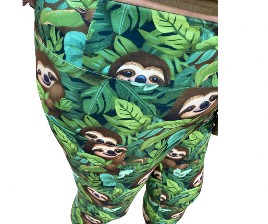 Sloth - Adult Yoga Band Pocket Leggings