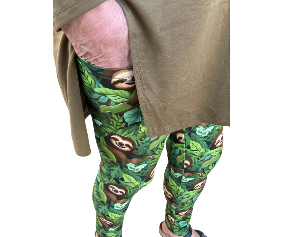 Sloth - Adult Yoga Band Pocket Leggings