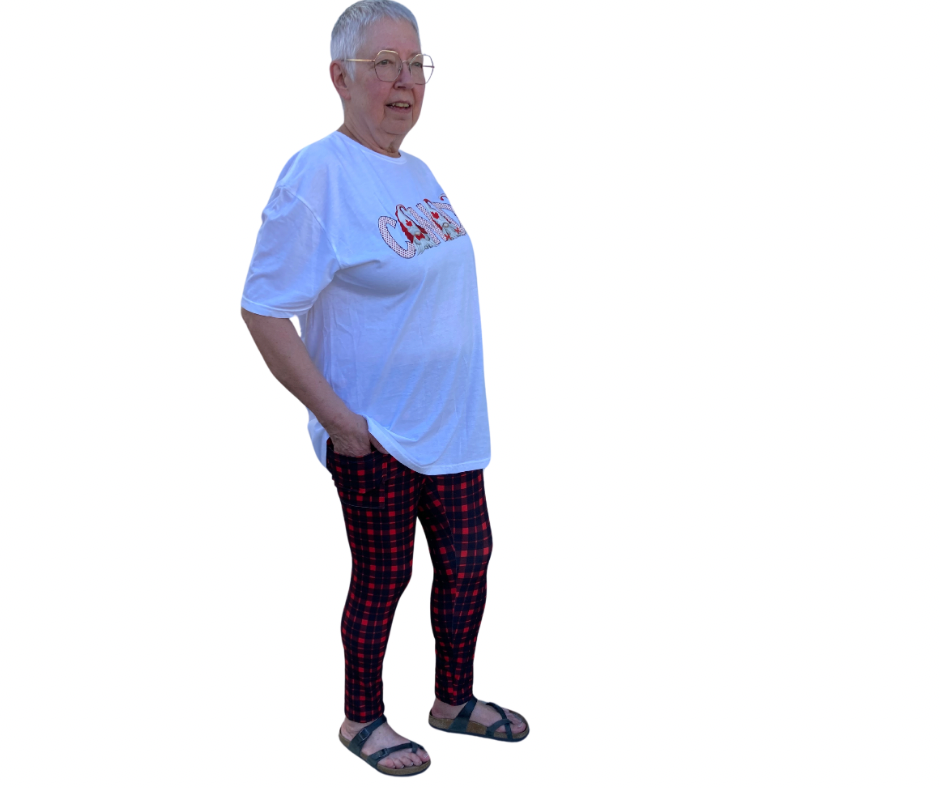 Buffalo Plaid - Adult Yoga Band Pocket Leggings