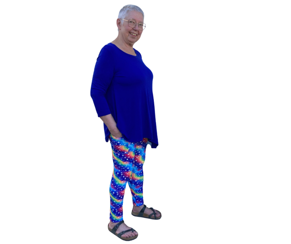 Wintery Rainbow - Adult Yoga Band Pocket Leggings