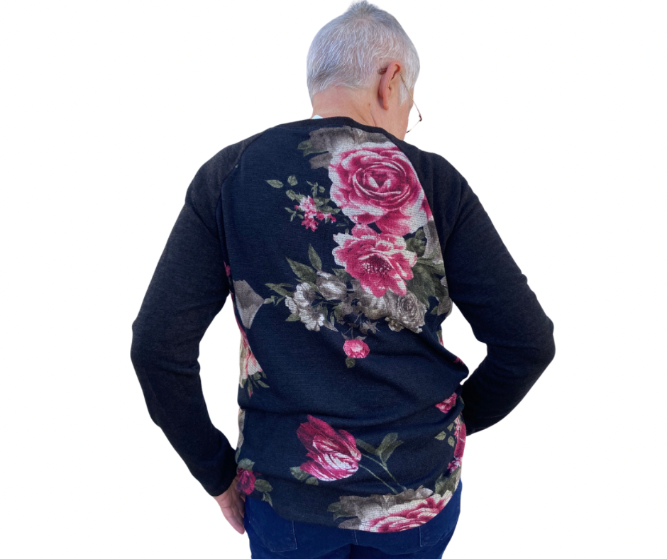 Floral Knit Top Long Sleeve