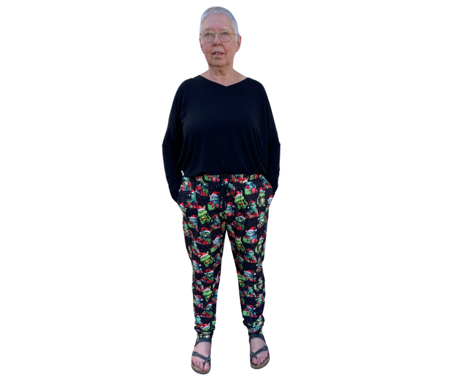 Grinchy Cats - Adult Jogger Style Pants with Cuff