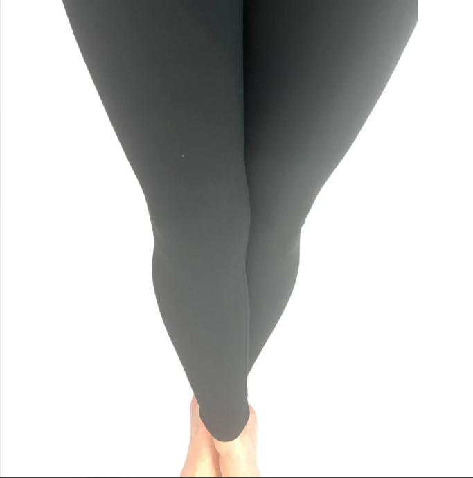 Solid Black - Adult Tall Yoga Band Pocket Leggings