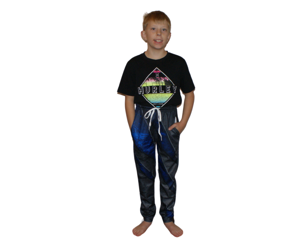 Cobalt Stripe Jogger Style Pant with Cuff