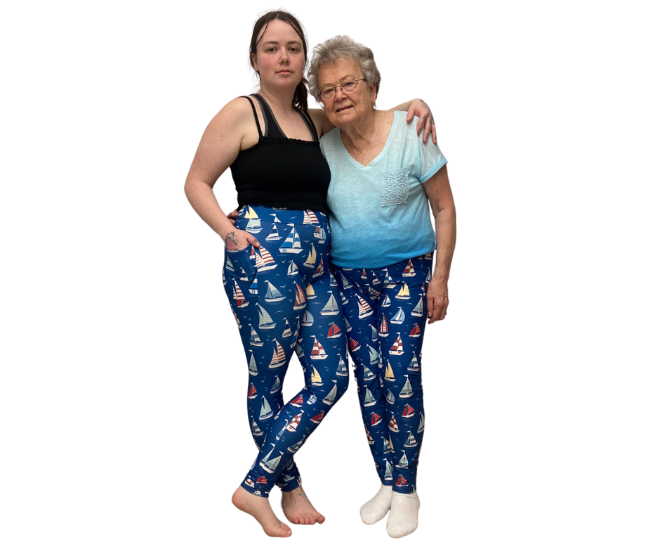 Sailboats - Adult Yoga Band Pocket Leggings