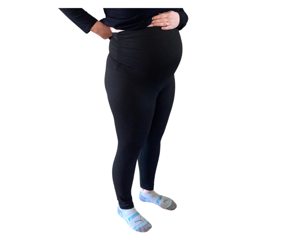 Buttery Soft Full Length Solid Black Maternity Leggings