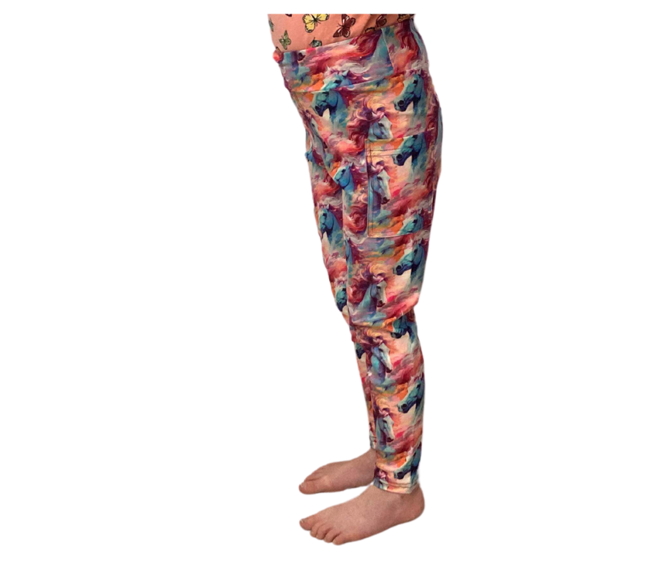 Wild Horses Yoga Band Pocket Leggings