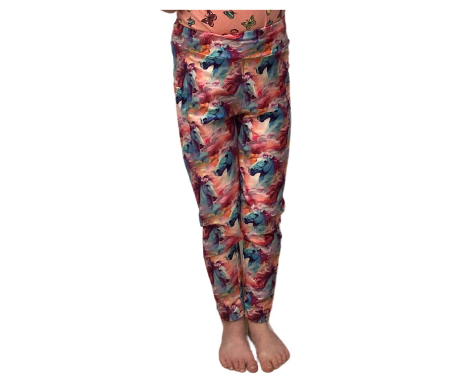 Wild Horses Yoga Band Pocket Leggings