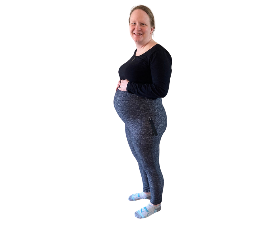 Plus Size Buttery Soft Print Maternity Leggings - Herringbone