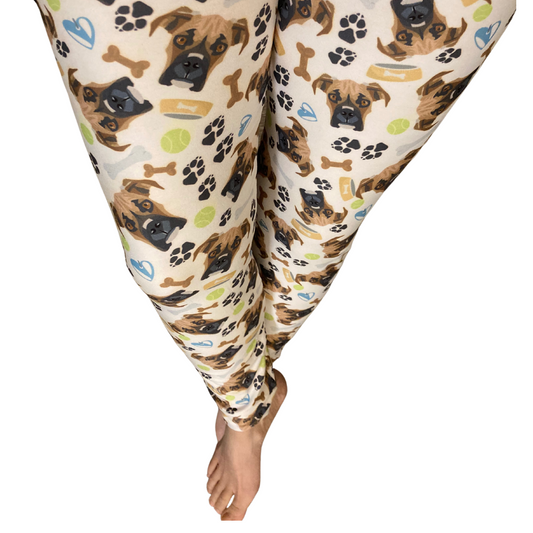 Boxer Dogs - Adult Yoga Band Pocket Leggings