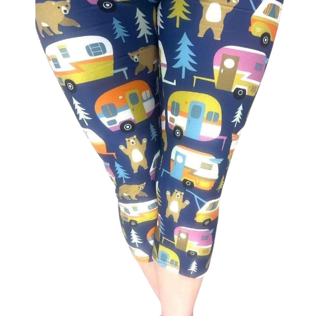 Gone Camping - Adult Yoga Band Pocket Capris