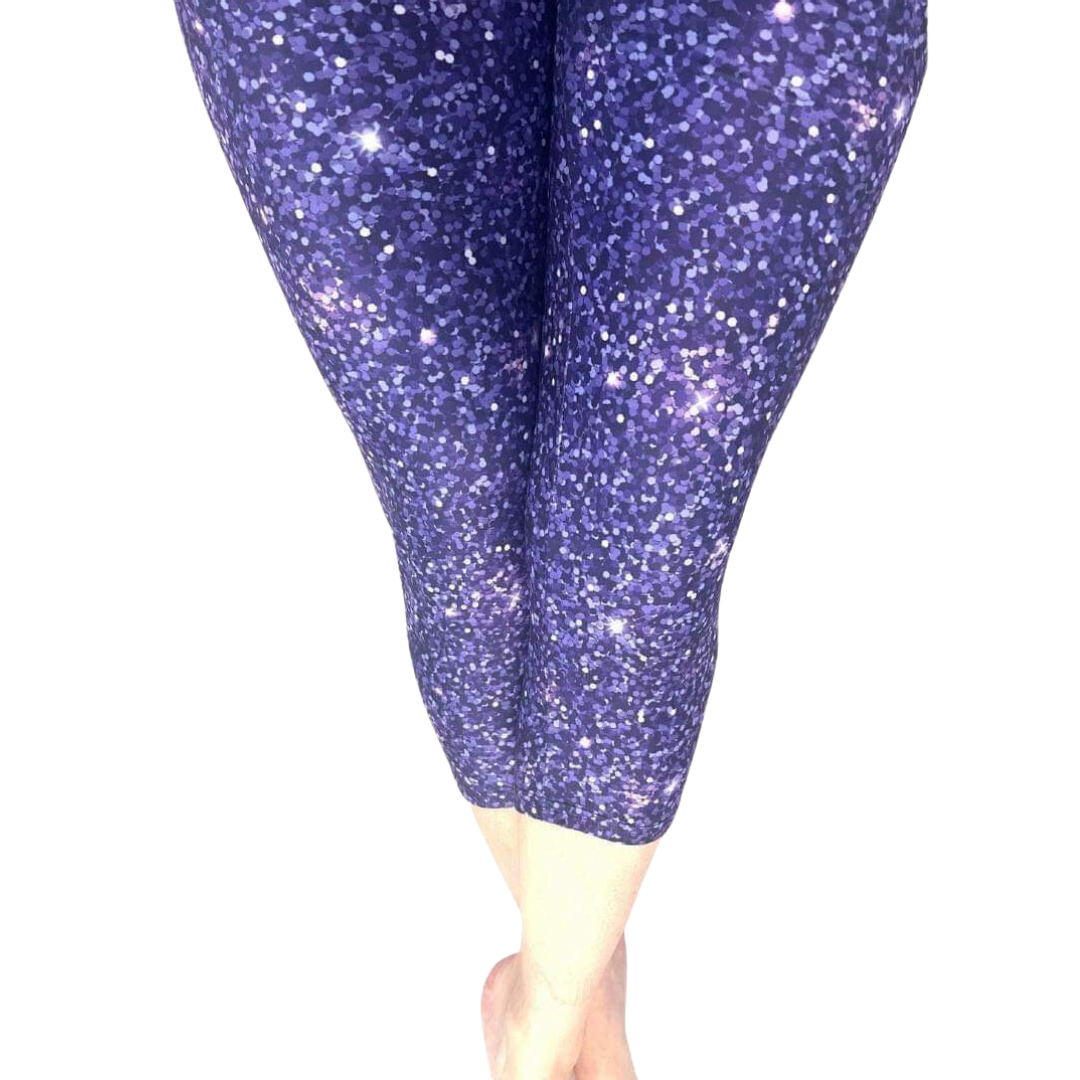 Purple Galaxy - Adult Yoga Band Pocket Capris