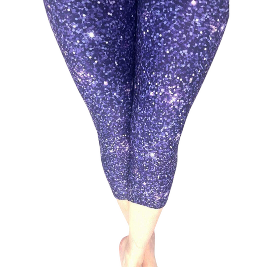 Purple Galaxy - Adult Yoga Band Pocket Capris