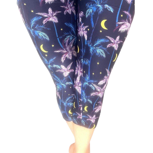 Moonlit - Adult Yoga Band Pocket Capris