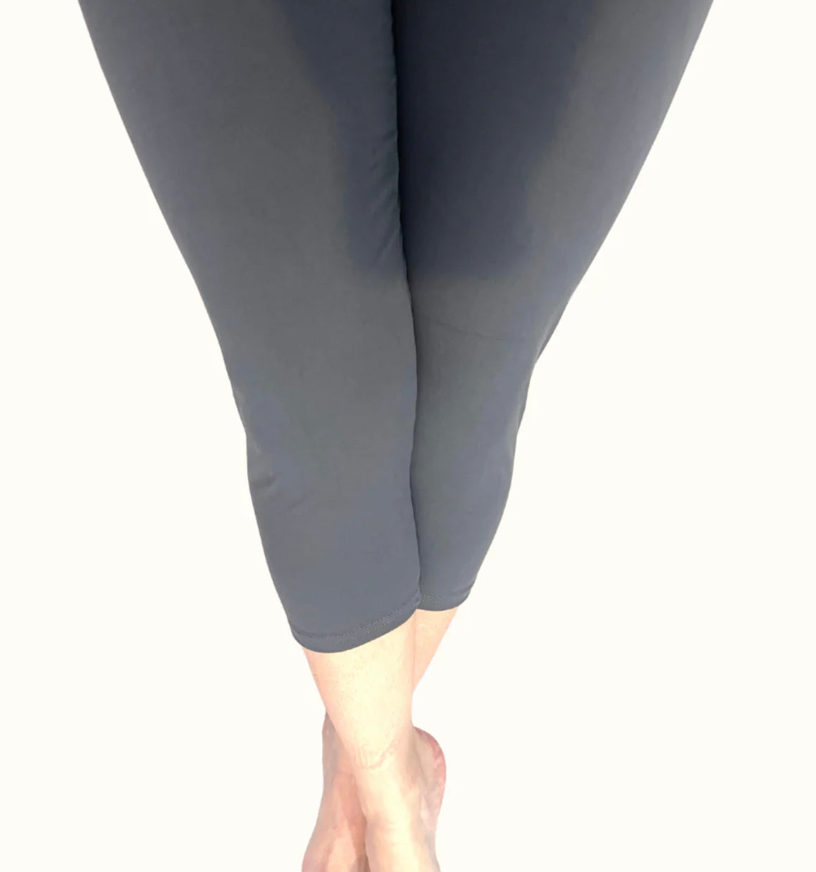 Solid Black - Adult Yoga Band Pocket Capris