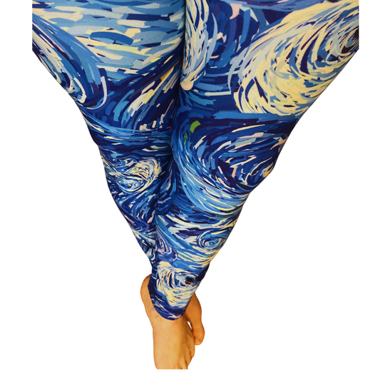 Starry Night - Adult Yoga Band Pocket Leggings